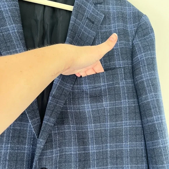 Joseph Abboud Navy Checkered Blazer - Picture 4 of 11